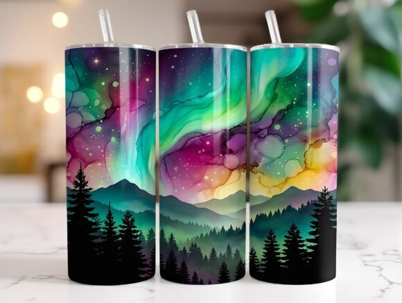 Aurora Borealis Night Sky Tumbler Wrap