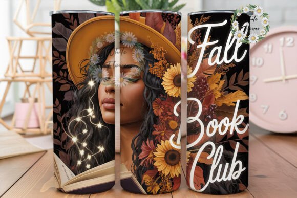 Autumn Book Club Girl 20oz Tumbler Wrap