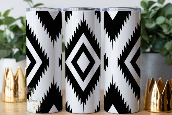 Black White Aztec Geometric 20oz Tumbler