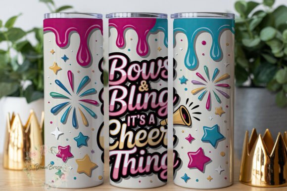 Bows Bling Cheer 20oz Tumbler Wrap