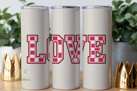 Checkered LOVE Letters 20oz Tumbler Wrap
