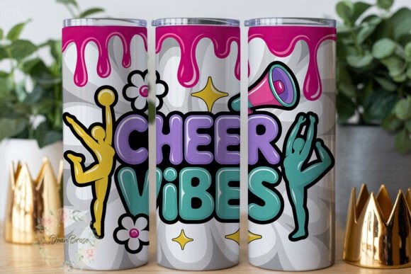 Cheer Vibes Dripping Glossy 20oz Tumbler