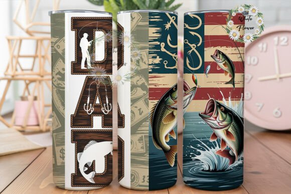 Fishing Dad Distressed Flag 20oz Tumbler