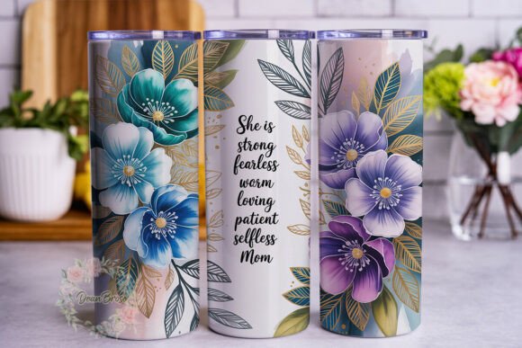 Floral Watercolor Mom 20oz Tumbler Wrap