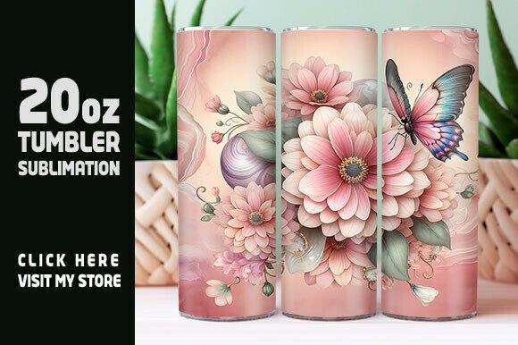 Flower Tumbler Wrap Skinny Tumbler Wrap
