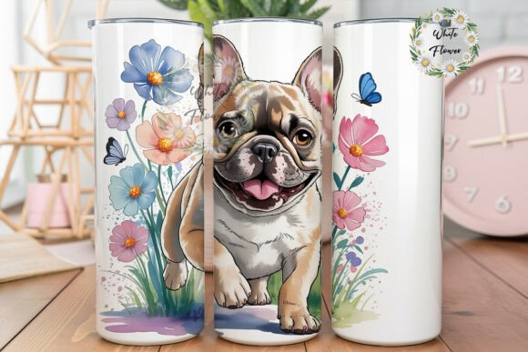French Bulldog Floral 20oz Tumbler Wrap