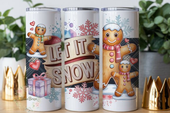 Gingerbread Let It Snow 20oz Tumbler