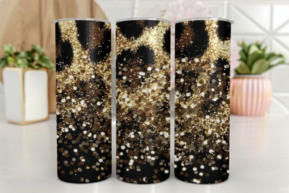 Glitter Leopard Tumbler Wrap Design