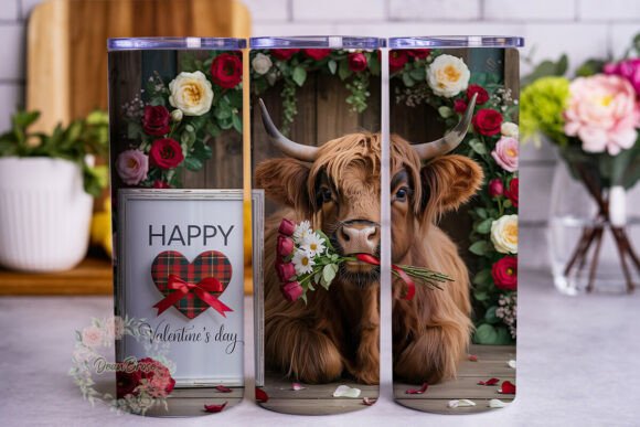 Highland Cow Valentine 20oz Tumbler Wr