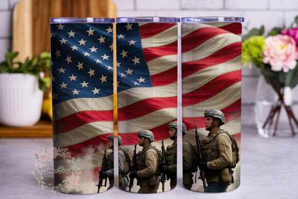 Military Honor Flag 20oz Tumbler Wrap
