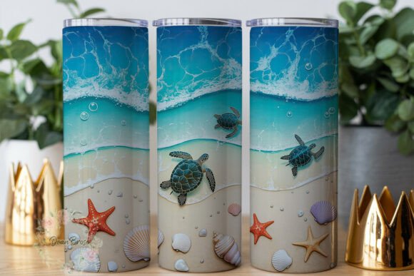 Ocean Sea Turtle Beach 20oz Tumbler Wrap