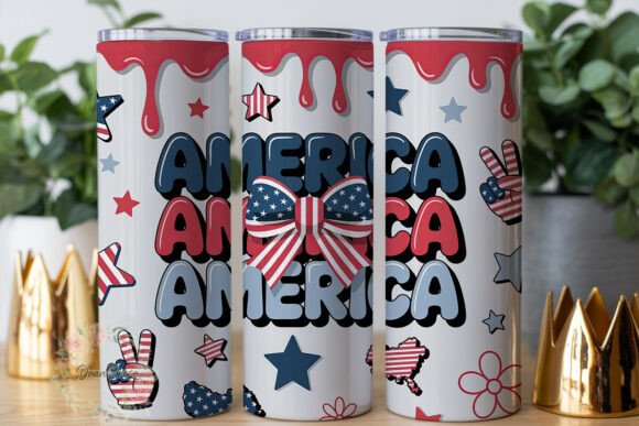 Patriotic USA Drip 20oz Tumbler Wrap