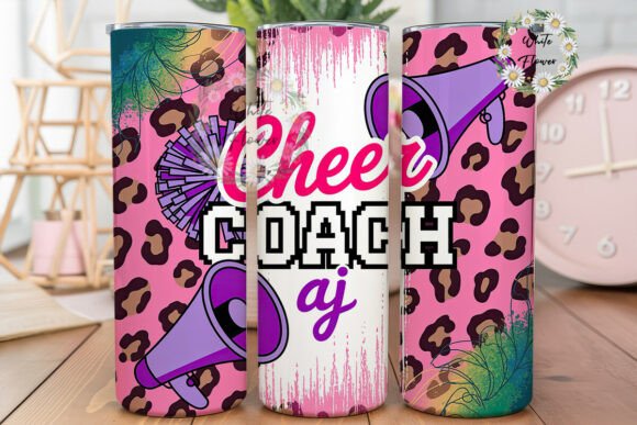 Pink Leopard Cheer Coach 20oz Tumbler