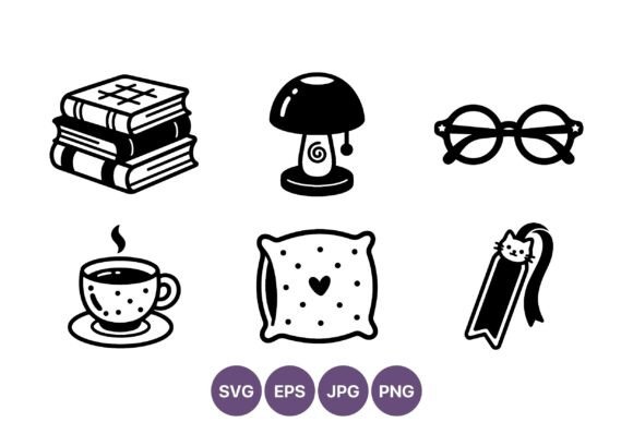 Stacked Books Cup Glasses Pillow