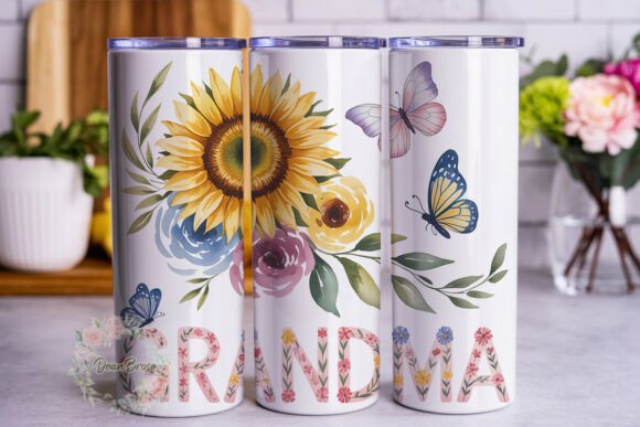 Sunflower Floral Grandma 20oz Tumbler Wr