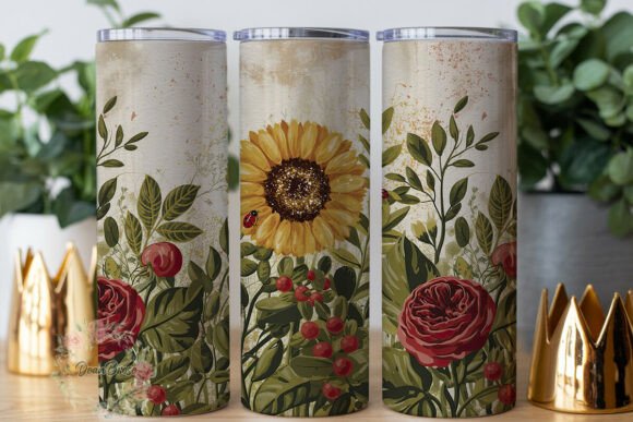 Sunny Rose Floral 20oz Tumbler Wrap