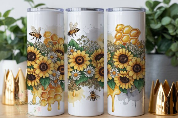 Sunny Sunflower Bee 20oz Tumbler Wrap