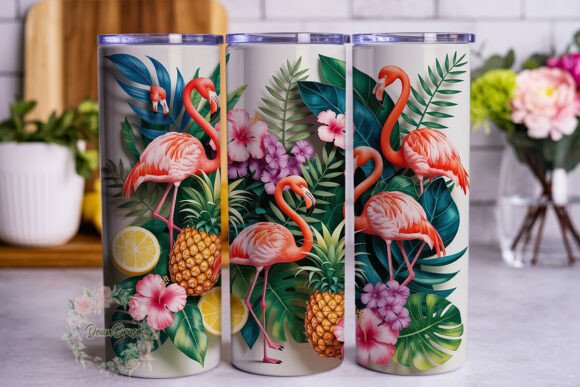 Tropical Flamingo Pineapple 20oz Tumbler