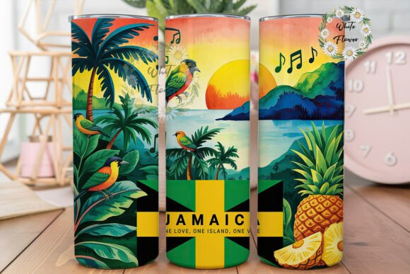 Tropical Jamaica Bird Pineapple Tumbler