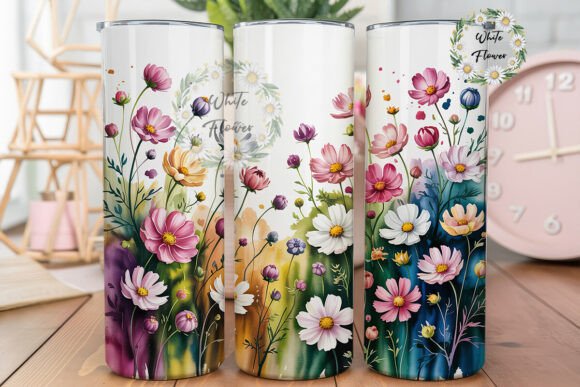 Watercolor Cosmos Floral 20oz Tumbler